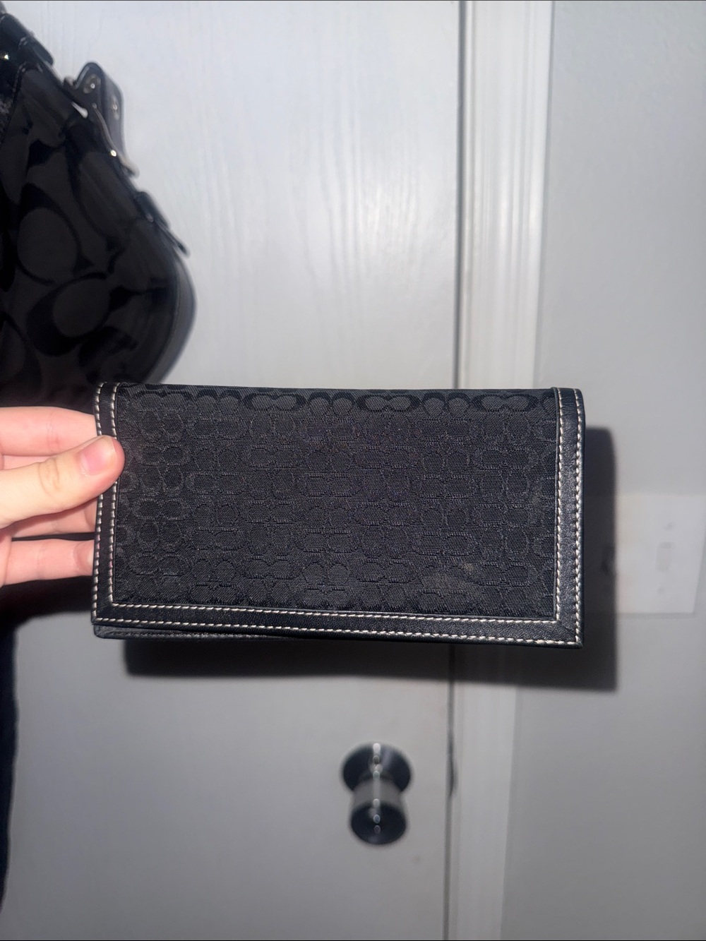 Coach Black Signature Continental Card Holder